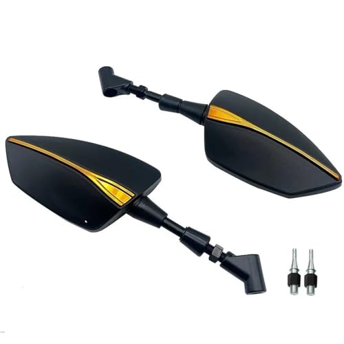 DGHBNP Motorrad-Seitenspiegel Motorrad Spiegel Set Fit Für Benelli TRK502 TRK502X TRK251 TRK 502 TRK502X TRK251 Aluminium CNC Motorrad Seite Spiegel Rückspiegel(Glod) von DGHBNP