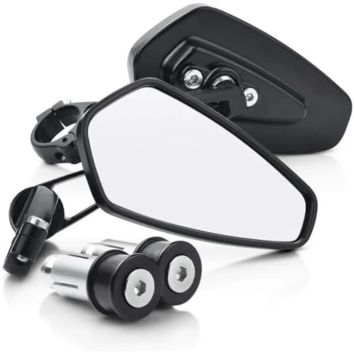 DGHBNP Motorrad-Seitenspiegel Motorrad Spiegel Set Motorrad-Bar-End-Rückspiegel 22mm Passend für Yamaha YZF R125 R15 R25 R 125 15 25 Mt-07 Mt-09 Mt 07 09 MT-09 von DGHBNP