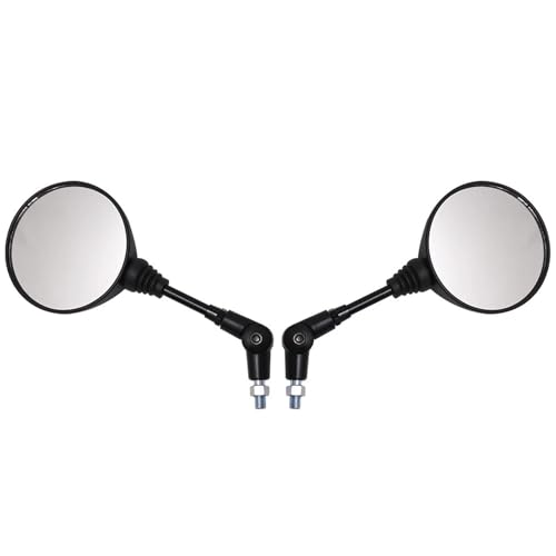 DGHBNP Motorrad-Seitenspiegel Motorrad Spiegel Set Motorrad schwarz universal 10mm Seitenrückspiegel Rückspiegel Anti-Fall klappbarer runder Rückspiegel von DGHBNP