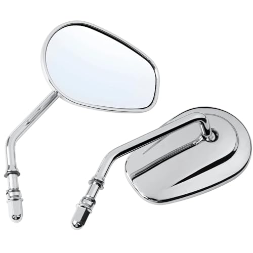 DGHBNP Motorrad-Seitenspiegel Motorrad Spiegel Set Motorradspiegel passend für Harley Softail Dyna Sportster XL 883 1200 Touring Road King Street Glide CVO FXDB FXDF(1Pair Sliver) von DGHBNP