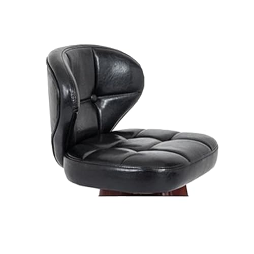 DGHNBMGNG Barhocker, stilvoll und einfach, Lederbar mit Fußhocker, Retro-Barhocker aus Holz.Geeignet for Küchenfrühstück, Café(Black,Large) von DGHNBMGNG