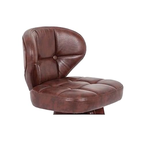 DGHNBMGNG Barhocker, stilvoll und einfach, Lederbar mit Fußhocker, Retro-Barhocker aus Holz.Geeignet for Küchenfrühstück, Café(Brown,Large) von DGHNBMGNG