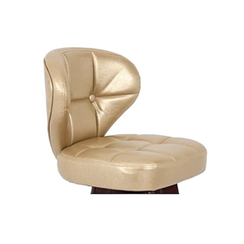 DGHNBMGNG Barhocker, stilvoll und einfach, Lederbar mit Fußhocker, Retro-Barhocker aus Holz.Geeignet for Küchenfrühstück, Café(Gold,Small) von DGHNBMGNG