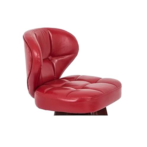 DGHNBMGNG Barhocker, stilvoll und einfach, Lederbar mit Fußhocker, Retro-Barhocker aus Holz.Geeignet for Küchenfrühstück, Café(Red,Small) von DGHNBMGNG