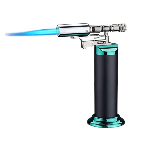 DGHNBMGNG Butan-Lötlampe, Feuerzeug, leistungsstark, Winddicht, Jet-Flamme, nachfüllbar, Butan, Mehrzweck-Lötlampe, Feuerzeug for drinnen und draußen, Geschenk for Männer (ohne Gas)(Black) von DGHNBMGNG