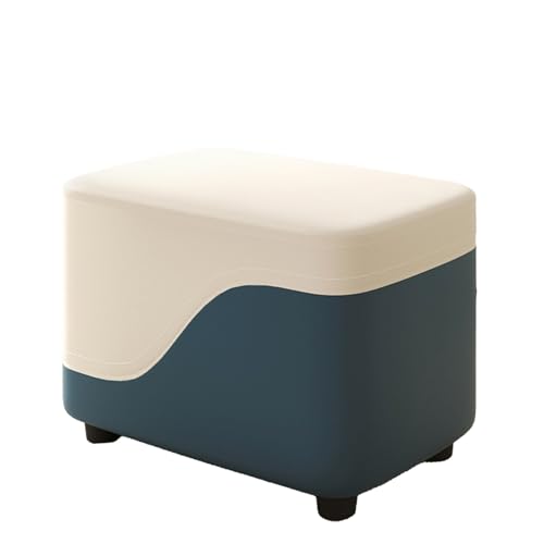 DGHNBMGNG Einfacher Kleiner Hocker for den Haushalt, Couchtisch, Sofa-Fußhocker, weicher Kleiner Stuhl, geeignet for Wohnzimmer, Küche, Schlafzimmer(Blue1) von DGHNBMGNG