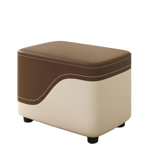 DGHNBMGNG Einfacher Kleiner Hocker for den Haushalt, Couchtisch, Sofa-Fußhocker, weicher Kleiner Stuhl, geeignet for Wohnzimmer, Küche, Schlafzimmer(Brown) von DGHNBMGNG