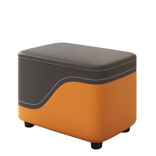 DGHNBMGNG Einfacher Kleiner Hocker for den Haushalt, Couchtisch, Sofa-Fußhocker, weicher Kleiner Stuhl, geeignet for Wohnzimmer, Küche, Schlafzimmer(Orange) von DGHNBMGNG