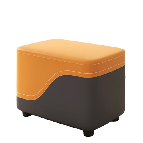 DGHNBMGNG Einfacher Kleiner Hocker for den Haushalt, Couchtisch, Sofa-Fußhocker, weicher Kleiner Stuhl, geeignet for Wohnzimmer, Küche, Schlafzimmer(Orange1) von DGHNBMGNG