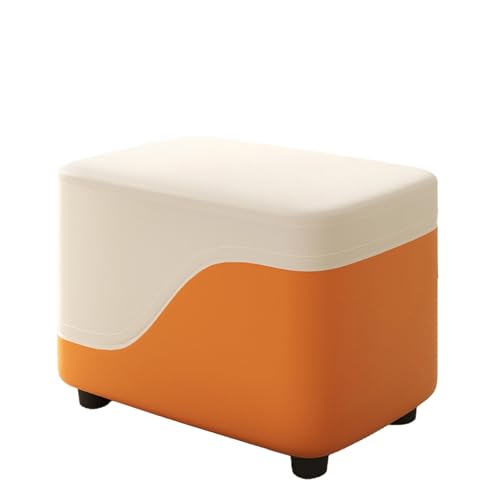 DGHNBMGNG Einfacher Kleiner Hocker for den Haushalt, Couchtisch, Sofa-Fußhocker, weicher Kleiner Stuhl, geeignet for Wohnzimmer, Küche, Schlafzimmer(White) von DGHNBMGNG