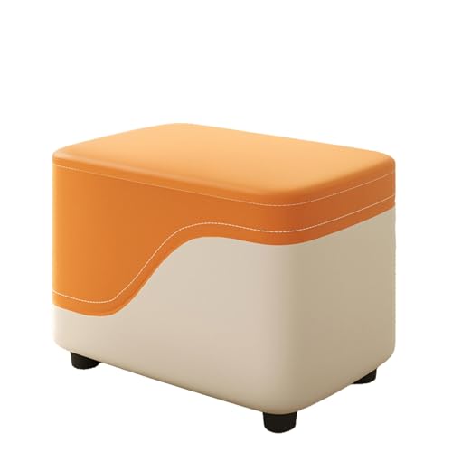 DGHNBMGNG Einfacher Kleiner Hocker for den Haushalt, Couchtisch, Sofa-Fußhocker, weicher Kleiner Stuhl, geeignet for Wohnzimmer, Küche, Schlafzimmer(White1) von DGHNBMGNG