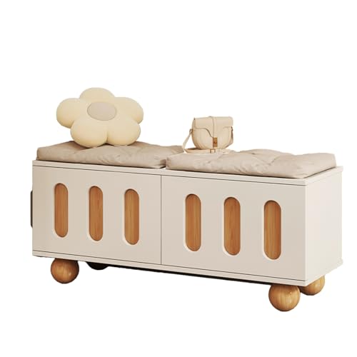 DGHNBMGNG Flur-Schuhbank mit Aufbewahrungsfunktion, Modernes gepolstertes Schuhregal, Multifunktionsbank for kleine Räume, Geeignet for Flur und Schlafzimmer(Brown1,Large) von DGHNBMGNG