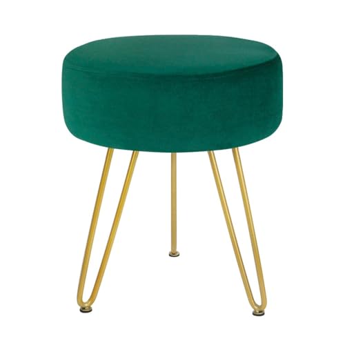 DGHNBMGNG Fußhocker, Ankleidehocker - Gepolsterter Fußhocker - Mit Metallbeinen, for Wohnzimmer, Schlafzimmer(Green) von DGHNBMGNG