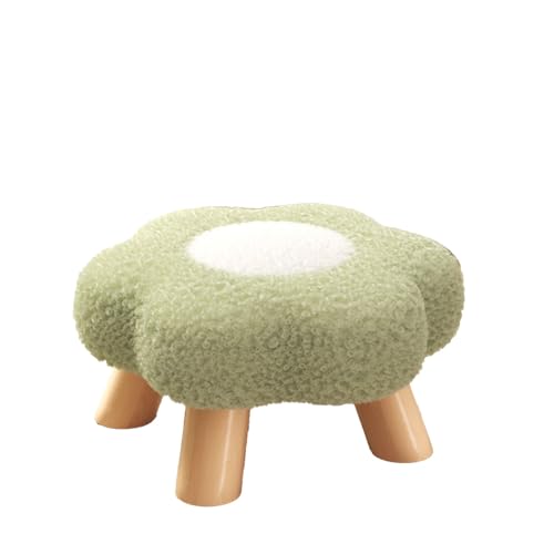 DGHNBMGNG Fußhocker, bequemes Kissen in Blumenform, Mehrzweck-Fußhocker, Kleiner Hocker for Schlafzimmer, Wohnung, Nachttisch, Veranda, Lounge(Green) von DGHNBMGNG