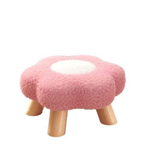 DGHNBMGNG Fußhocker, bequemes Kissen in Blumenform, Mehrzweck-Fußhocker, Kleiner Hocker for Schlafzimmer, Wohnung, Nachttisch, Veranda, Lounge(Pink) von DGHNBMGNG