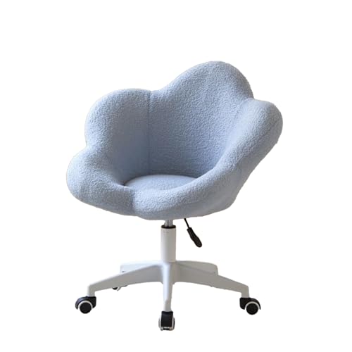 DGHNBMGNG Gepolsterter Bürostuhl in Blumenform, höhenverstellbar, Home-Office-Computerstuhl mit Lenkrollen, geeignet for Wohnzimmer, Schlafzimmer, mehrere Farben(Blue) von DGHNBMGNG