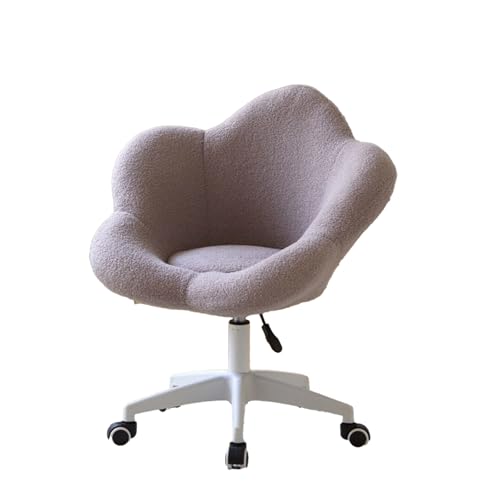 DGHNBMGNG Gepolsterter Bürostuhl in Blumenform, höhenverstellbar, Home-Office-Computerstuhl mit Lenkrollen, geeignet for Wohnzimmer, Schlafzimmer, mehrere Farben(Gray) von DGHNBMGNG
