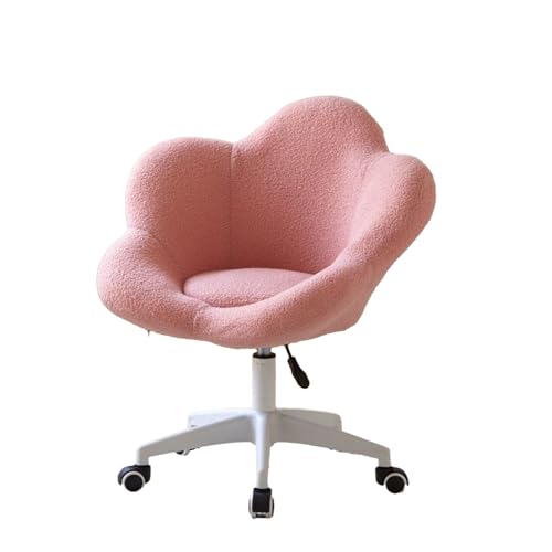 DGHNBMGNG Gepolsterter Bürostuhl in Blumenform, höhenverstellbar, Home-Office-Computerstuhl mit Lenkrollen, geeignet for Wohnzimmer, Schlafzimmer, mehrere Farben(Pink) von DGHNBMGNG