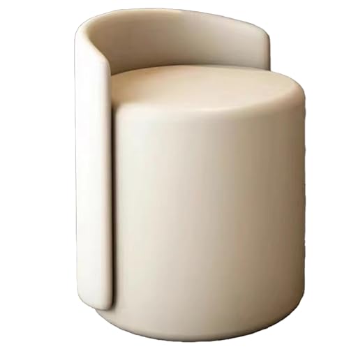 DGHNBMGNG Hocker mit Rückenlehne, Wohnzimmer-Sofahocker, moderner Kleiner Ankleidestuhl, 360 ° -Drehung for einfache Verwendung, stilvoller und einfacher nordischer Stil (blau)(Beige) von DGHNBMGNG