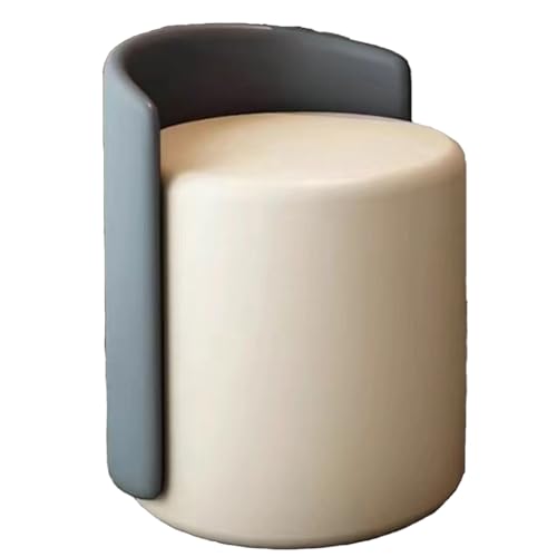 DGHNBMGNG Hocker mit Rückenlehne, Wohnzimmer-Sofahocker, moderner Kleiner Ankleidestuhl, 360 ° -Drehung for einfache Verwendung, stilvoller und einfacher nordischer Stil (blau)(Blue) von DGHNBMGNG