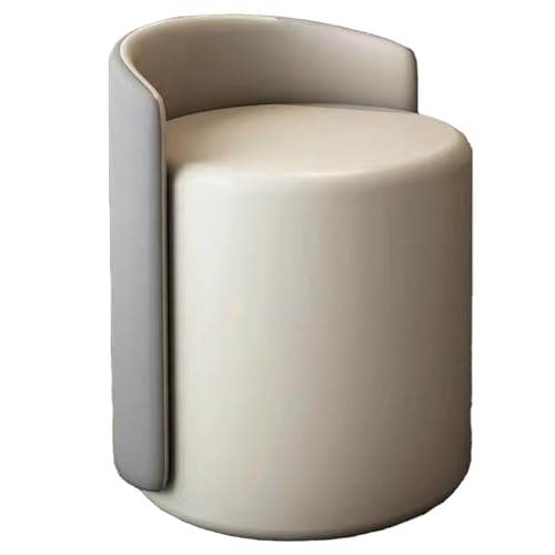 DGHNBMGNG Hocker mit Rückenlehne, Wohnzimmer-Sofahocker, moderner Kleiner Ankleidestuhl, 360 ° -Drehung for einfache Verwendung, stilvoller und einfacher nordischer Stil (blau)(Gray1) von DGHNBMGNG