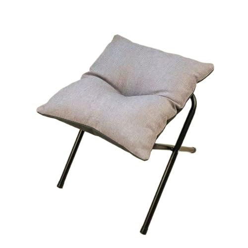 DGHNBMGNG Klappbarer Fußhocker, Metallrahmen, gepolstert, geeignet for Wohnzimmer, Schlafzimmer, Terrasse – platzsparendes, kompaktes Design(Gray) von DGHNBMGNG