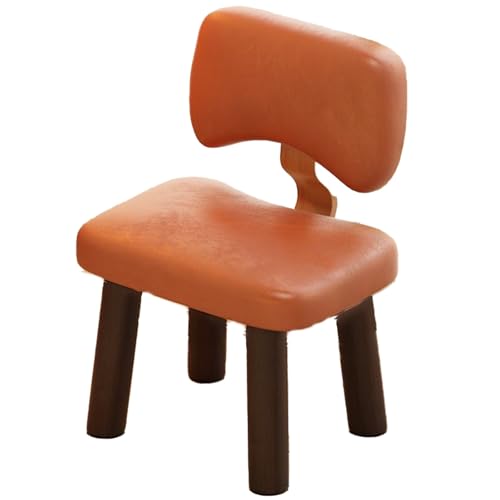 DGHNBMGNG Kleiner Fußhocker for den Eingangsbereich, moderner und stilvoller Schlichter Stil, gepolsterte Fußhocker, Wohnzimmerstuhl mit Rückenlehne, geeignet for kleine Räume(Orange,Large) von DGHNBMGNG