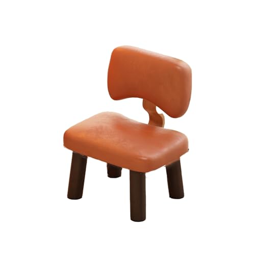 DGHNBMGNG Kleiner Fußhocker for den Eingangsbereich, moderner und stilvoller Schlichter Stil, gepolsterte Fußhocker, Wohnzimmerstuhl mit Rückenlehne, geeignet for kleine Räume(Orange,Small) von DGHNBMGNG