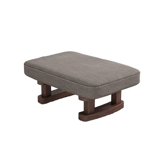 DGHNBMGNG Kleiner rechteckiger Fußhocker aus Stoff aus Holz mit Holzbeinen und rutschfesten Kissen, moderner Tritthocker, geeignet for Sofa, Schreibtisch, Büro, Wohnzimmer,(Gray) von DGHNBMGNG