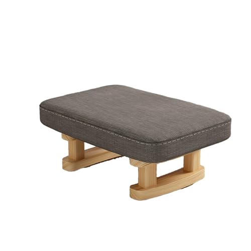 DGHNBMGNG Kleiner rechteckiger Fußhocker aus Stoff aus Holz mit Holzbeinen und rutschfesten Kissen, moderner Tritthocker, geeignet for Sofa, Schreibtisch, Büro, Wohnzimmer,(Gray3) von DGHNBMGNG