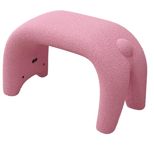 DGHNBMGNG Leichter, luxuriöser Modehocker, moderner Stuhl for den Eingangsbereich von Häusern und Geschäften, Sofa-Fußhocker, plüschiger Frisiertisch, Fußhocker for Schlafzimmer und Wohnzimmer.(Pink) von DGHNBMGNG