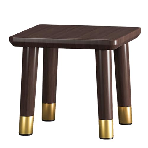 DGHNBMGNG Modischer, bequemer, quadratischer Hocker im Retro-Stil, Rutschfester Hocker aus natürlichem Massivholz, Pflanzenständer aus Holz, Badezimmer, Wohnzimmer, Schlafzimmer(Brown1) von DGHNBMGNG