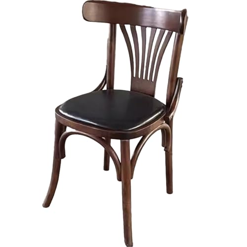 DGHNBMGNG Modischer, einfacher Retro-Esszimmerstuhl aus Holz, Esszimmerstühle aus amerikanischem Landhausstil mit Zaunlehne, geeignet for Cafés, Musikrestaurants(Black2) von DGHNBMGNG