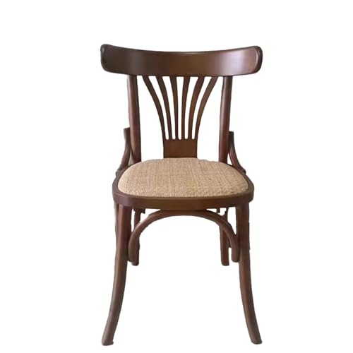 DGHNBMGNG Modischer, einfacher Retro-Esszimmerstuhl aus Holz, Esszimmerstühle aus amerikanischem Landhausstil mit Zaunlehne, geeignet for Cafés, Musikrestaurants(Brown) von DGHNBMGNG