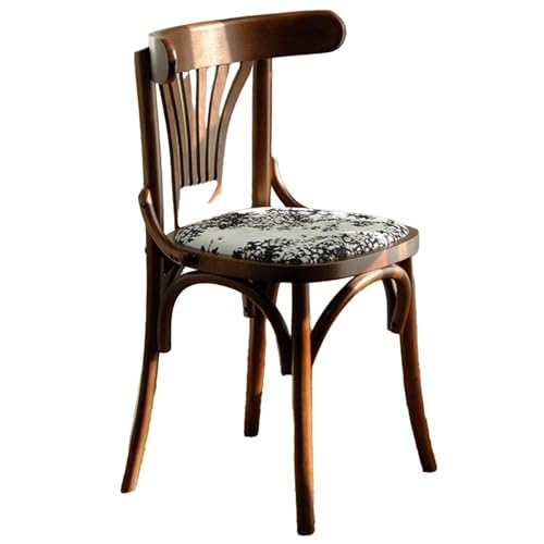 DGHNBMGNG Modischer, einfacher Retro-Esszimmerstuhl aus Holz, Esszimmerstühle aus amerikanischem Landhausstil mit Zaunlehne, geeignet for Cafés, Musikrestaurants(Brown1) von DGHNBMGNG