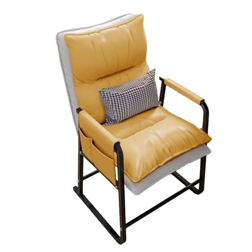 DGHNBMGNG Multifunktionaler Freizeit-Klappstuhl, Sofastühle mit Armlehnen und Fußhocker mit bequemer Rückenlehne, geeignet for Schlafzimmer, Büro, Wohnzimmer, Arbeitszimmer(Yellow) von DGHNBMGNG