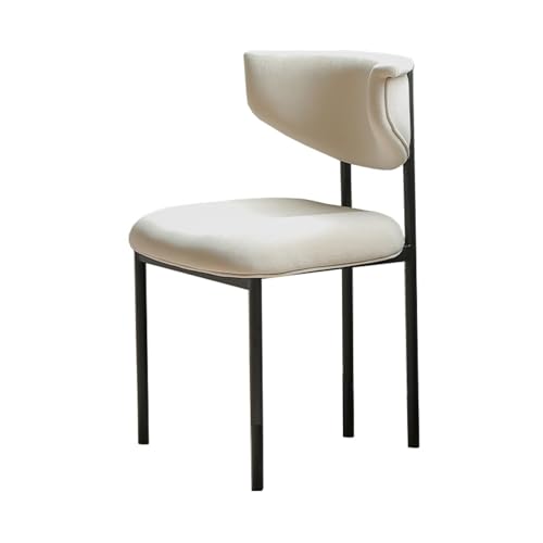 DGHNBMGNG Plüschgepolsterte Esszimmerstühle, 2er-Set, dekorative Sitzgelegenheiten for Empfangsraum, Wohnzimmer, Arbeitszimmer(White) von DGHNBMGNG