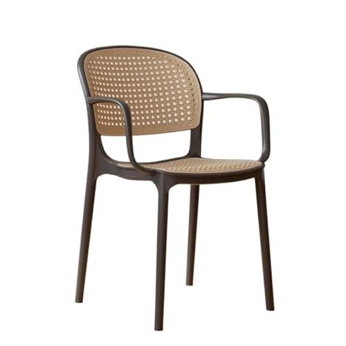 DGHNBMGNG Rattanstuhl, Beistellstühle, stapelbare Sessel for Terrasse, Esszimmer, Wohnzimmer(Black) von DGHNBMGNG