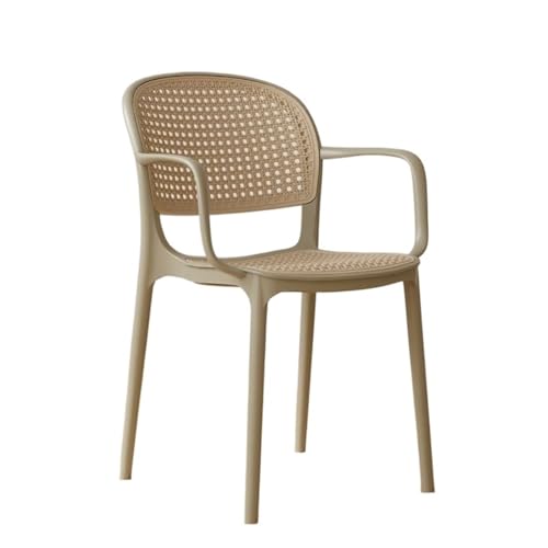 DGHNBMGNG Rattanstuhl, Beistellstühle, stapelbare Sessel for Terrasse, Esszimmer, Wohnzimmer(Brown) von DGHNBMGNG