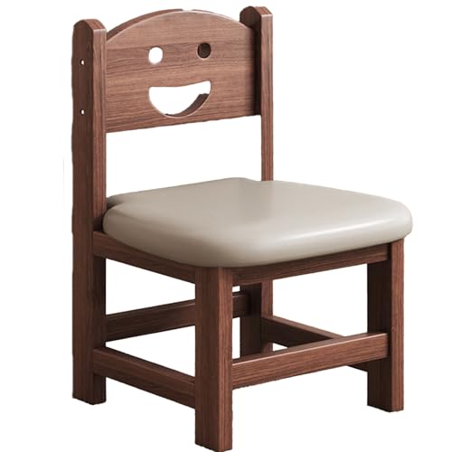 DGHNBMGNG Retro Massivholz Wohnzimmer Kinderstuhl mit Rückenlehne, einfacher quadratischer Hocker, geeignet for Wohnzimmer, Esszimmer, Büro, Arbeitszimmer(Gray) von DGHNBMGNG