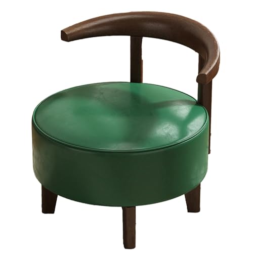 DGHNBMGNG Retro-Mode Kleiner Sofastuhl, Massivholzsessel, Bequeme Schlafzimmerstühle, geeignet for Schlafzimmer, Balkon, Wohnzimmer(Green1) von DGHNBMGNG