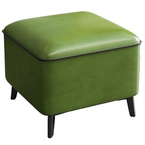 DGHNBMGNG Stilvoller, Schlichter, moderner Fußhocker mit gepolsterter Sitzfläche, Fußhocker aus Leder, rechteckige Fußstütze, geeignet for Wohnzimmer, Schlafzimmer und Büro(Green,Medium) von DGHNBMGNG