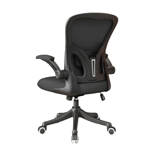 DGHNBMGNG Stilvoller und einfacher ergonomischer Bürostuhl mit leisen Rollen, atmungsaktiver Netz-Computerstuhl mit Verstellbarer Lordosenstütze und Armlehnen(Black1) von DGHNBMGNG