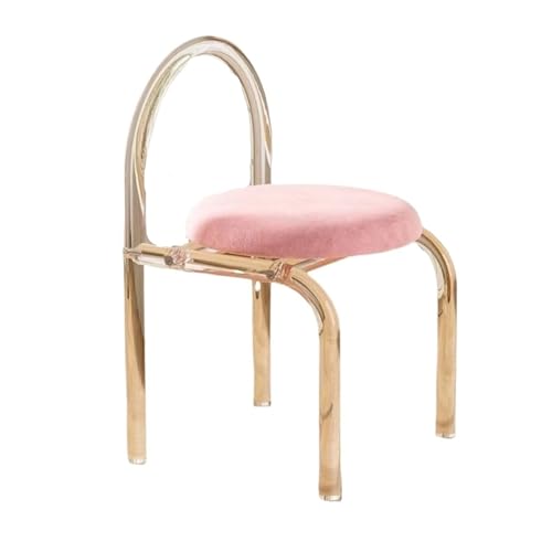 DGHNBMGNG Transparenter Esszimmerstuhl, Ankleidestuhl. Komfort for Schlafzimmer, Esszimmer und Büro(Pink) von DGHNBMGNG