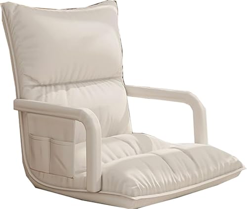 DGHNBMGNG Verstellbarer Bodenstuhl, gepolsterter Verstellbarer Lazy Sofa-Sessel for Erwachsene und Kinder, ideal for Lesen, Spielen und Meditieren(White) von DGHNBMGNG