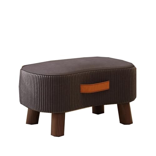 Handgehaltener multifunktionaler Fußhocker aus Massivholz, süßes Aussehen, verbreiterte Sitzfläche, hautfreundlicher Stoff, süßer gepolsterter Hocker, geeignet for Wohnzimmer, Büro usw.(Black) von DGHNBMGNG