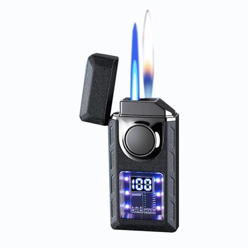 Intelligentes Induktionsfeuerzeug mit Doppelflamme, mehrere Zündmethoden, winddichtes Feuerzeug mit offener Flamme und direktem Sprühnebel und blauer Flamme, nachfüllbares tragbares Butanfeuerzeug, Ge Intelligentes Induktionsfeuerzeug mit Doppelflamme, mehrere Zündmethoden, winddichtes Feuerzeug mit offener Flamme und direktem Sprühnebel und blauer Flamme, nachfüllbares tragbares Butanfeuerzeug, Ge von DGHNBMGNG