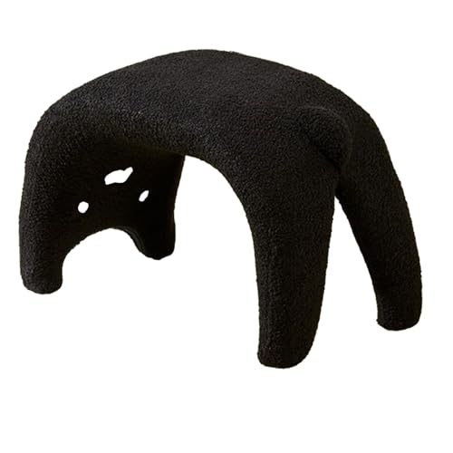 Leichter, luxuriöser Modehocker, moderner Stuhl for den Eingangsbereich von Häusern und Geschäften, Sofa-Fußhocker, plüschiger Frisiertisch, Fußhocker for Schlafzimmer und Wohnzimmer.(Black) von DGHNBMGNG