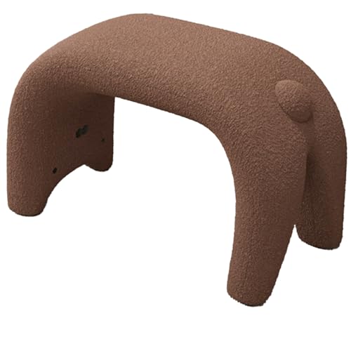 Leichter, luxuriöser Modehocker, moderner Stuhl for den Eingangsbereich von Häusern und Geschäften, Sofa-Fußhocker, plüschiger Frisiertisch, Fußhocker for Schlafzimmer und Wohnzimmer.(Brown) von DGHNBMGNG
