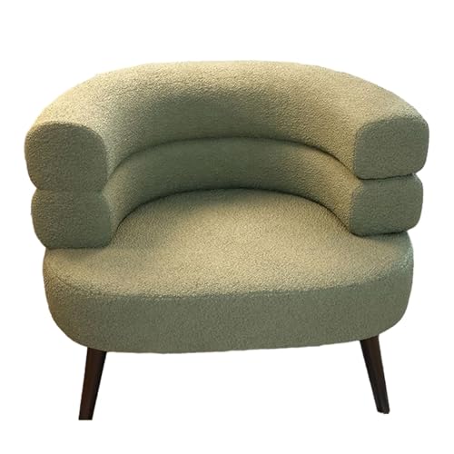 Moderner, Geschwungener Stuhl Aus Kunstfell, Gepolsterter, Dekorativer Beistellstuhl Mit Rückenlehne, Schminkstuhl Mit Rückenlehne, Loungesessel For Wohnzimmer Und Schlafzimmer, Schminktisch(Green) von DGHNBMGNG